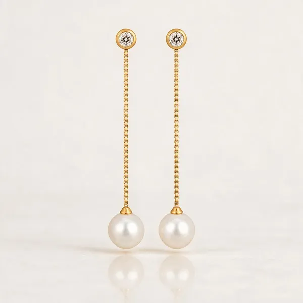 Gold_Stainless_Steel_Cz_Bezel_Pearl_Drop_Chain_Earrings_For_Women