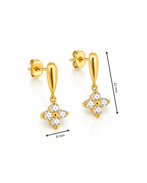 Gold_Stainless_Steel_Cz_Four-Petal_Flower_Drop_Stud_Earrings_For_Women