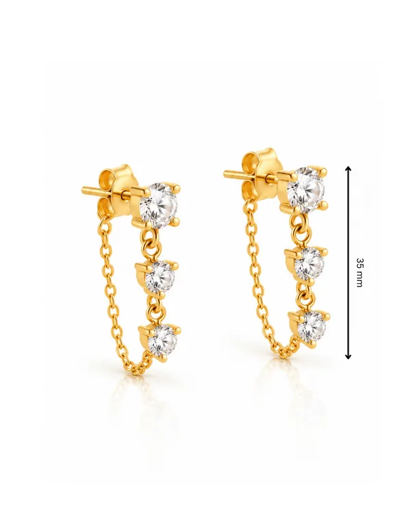 CZ_Trio_Chain_Drop_Stud_Earrings