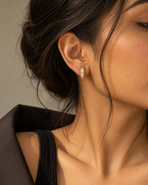 Channel_Set_CZ_Huggie_Hoop_Earrings