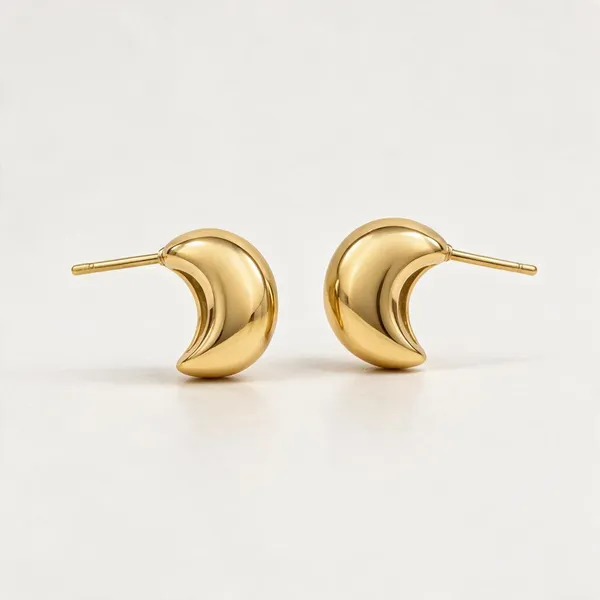 Gold_Stainless_Steel_Chunky_Crescent_Moon_Stud_Earrings_For_Women