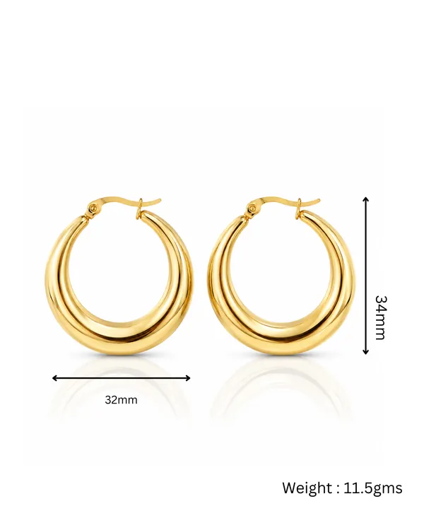 Gold_Stainless_Steel_Chunky_Dome_Hoop_Earrings_For_Women