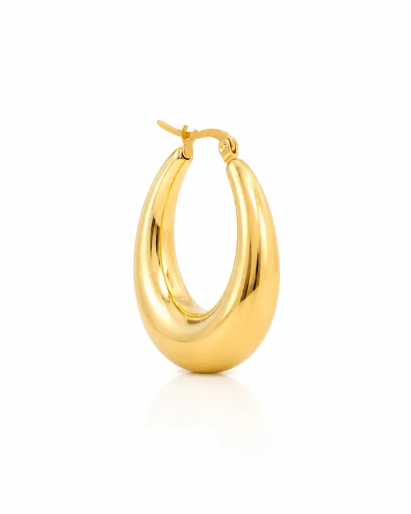 Gold_Stainless_Steel_Chunky_Dome_Hoop_Earrings_For_Women