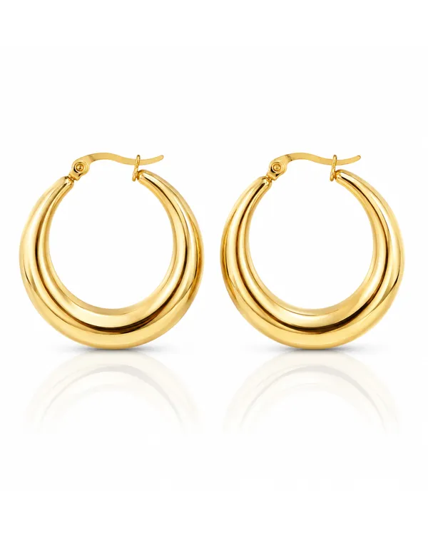 Gold_Stainless_Steel_Chunky_Dome_Hoop_Earrings_For_Women