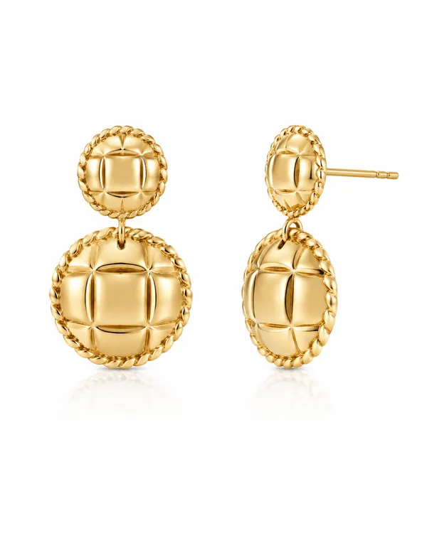 Gold_Stainless_Steel_Classic_Medallion_Earrings_For_Women