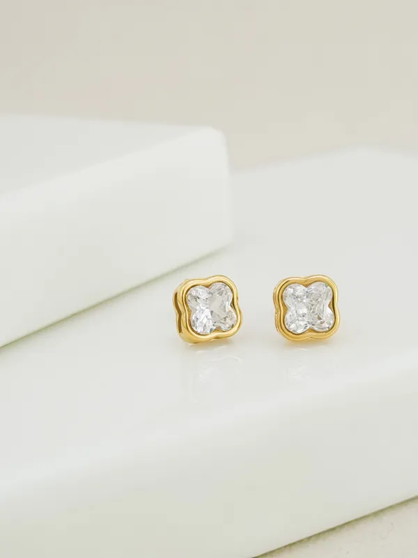 Clover_CZ_Bezel_Stud_Earrings