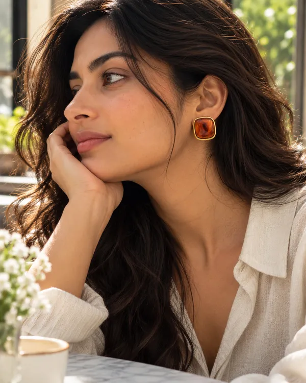 Cognac_Resin_Cushion_Statement_Stud_Earrings