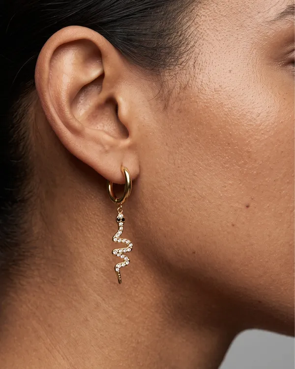 Gold_Stainless_Steel_Crystal_Pavã©_Snake_Huggie_Earrings_For_Women
