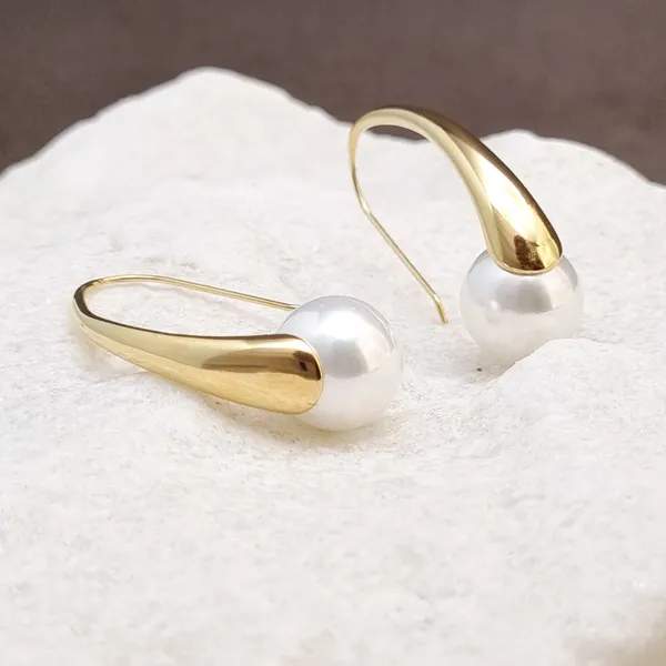 Gold_Stainless_Steel_Curved_Arc_Pearl_Drop_Earrings_For_Women