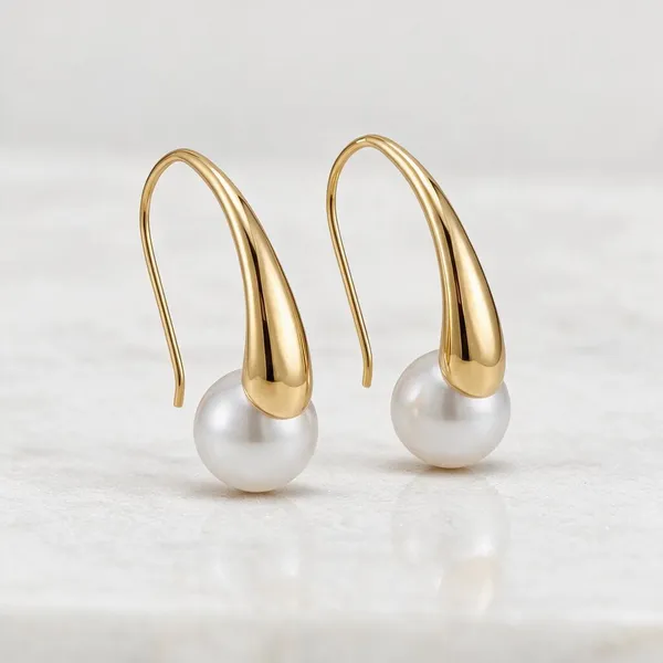 Gold_Stainless_Steel_Curved_Arc_Pearl_Drop_Earrings_For_Women