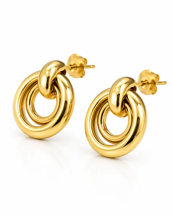 Gold_Stainless_Steel_Double_Hoop_Door_Knocker_Earrings_For_Women
