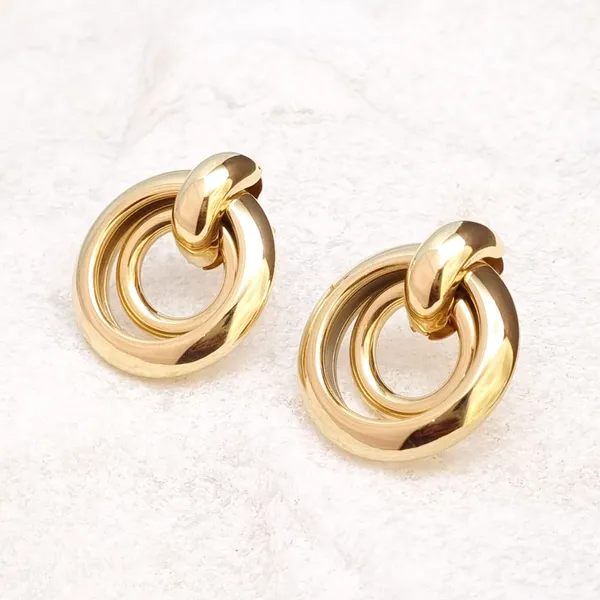 Gold_Stainless_Steel_Double_Hoop_Door_Knocker_Earrings_For_Women