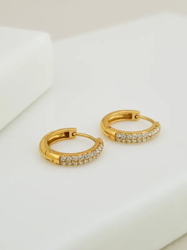 Gold_Stainless_Steel_Double_Row_Pavã©_Cz_Huggie_Hoop_Earrings_For_Women