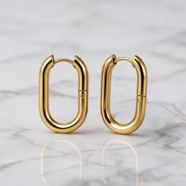 Gold_Stainless_Steel_Elliptical_Link_Hoop_Earrings_For_Women