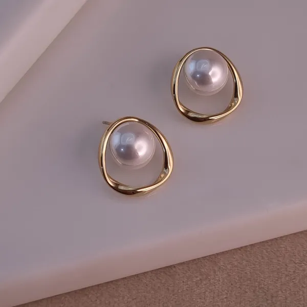 Gold_Stainless_Steel_Ethereal_Orbit_Stud_Earrings_For_Women