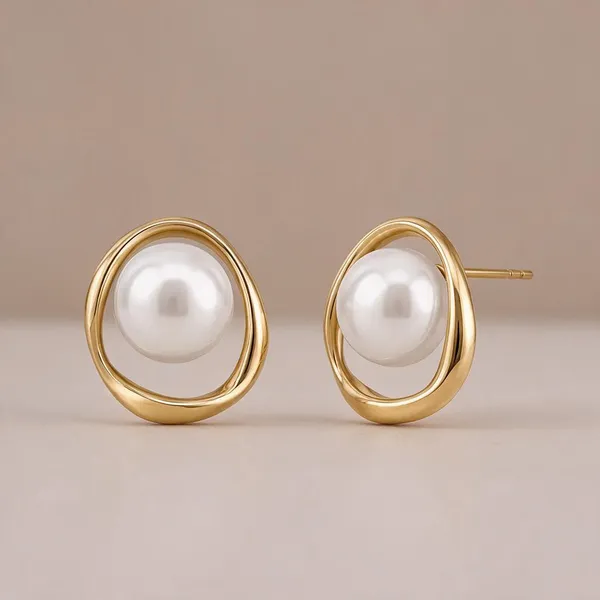 Gold_Stainless_Steel_Ethereal_Orbit_Stud_Earrings_For_Women