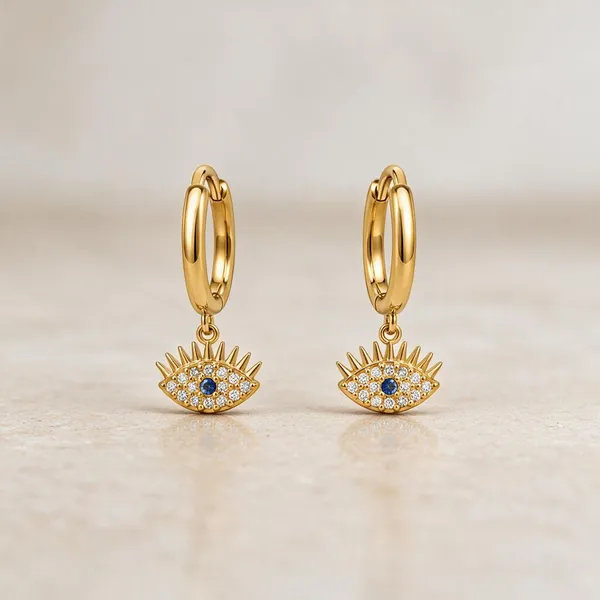 Gold_Stainless_Steel_Evil_Eye_Cz_Charm_Hoop_Earrings_For_Women