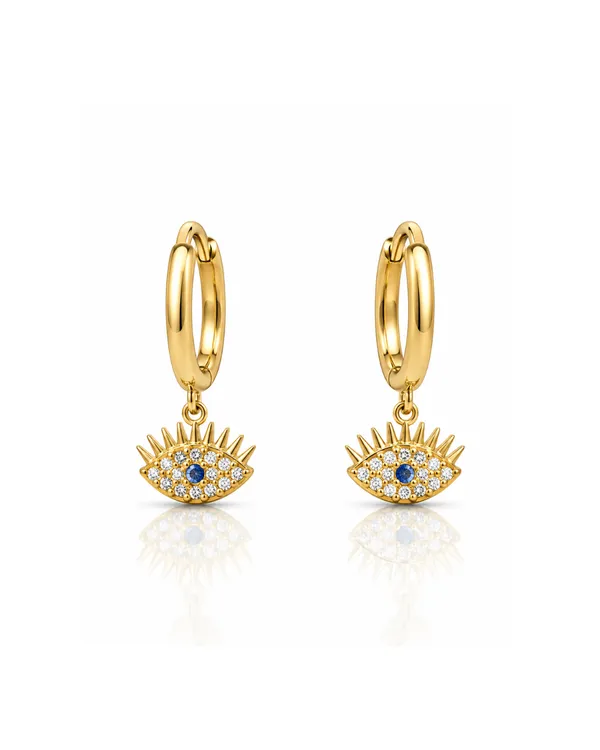 Gold_Stainless_Steel_Evil_Eye_Cz_Charm_Hoop_Earrings_For_Women