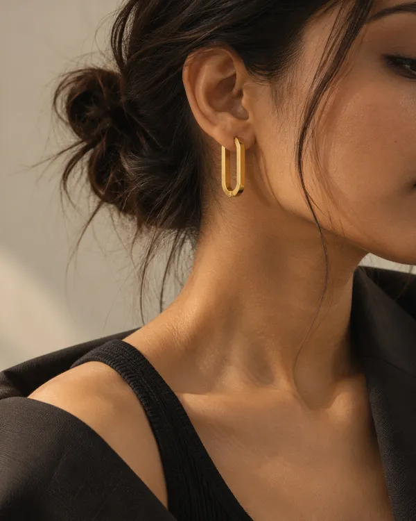 Gold_Stainless_Steel_Flat_Edge_Oblong_Hoop_Earrings_For_Women