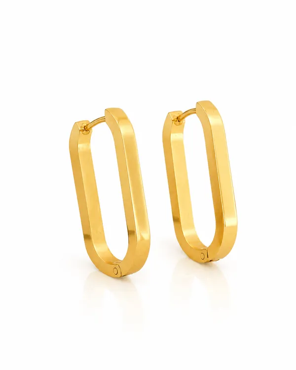 Gold_Stainless_Steel_Flat_Edge_Oblong_Hoop_Earrings_For_Women