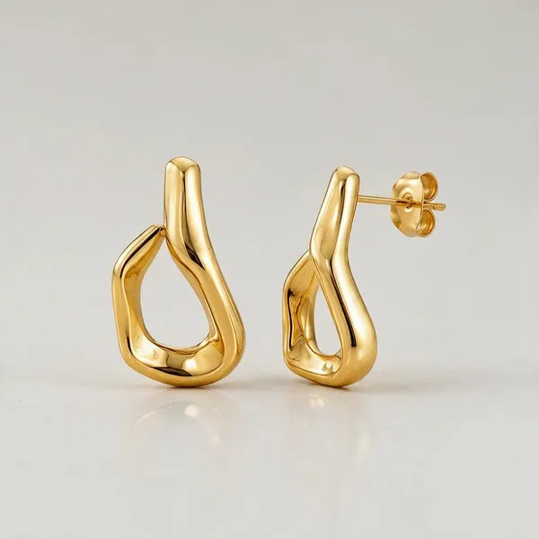 Gold_Stainless_Steel_Flux_Geometric_Huggie_Earrings_For_Women