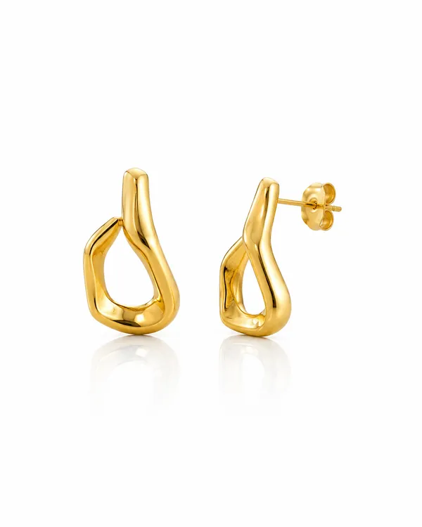Gold_Stainless_Steel_Flux_Geometric_Huggie_Earrings_For_Women