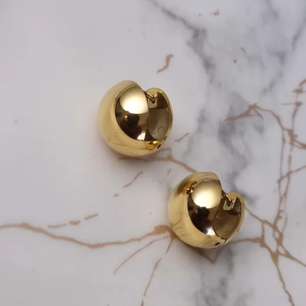 Gold_Stainless_Steel_Gilded_Orb_Huggie_Earrings_For_Women