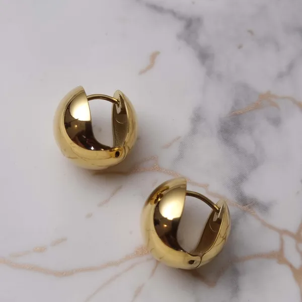 Gold_Stainless_Steel_Gilded_Orb_Huggie_Earrings_For_Women