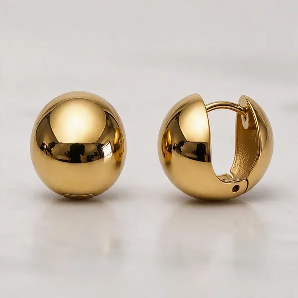 Gold_Stainless_Steel_Gilded_Orb_Huggie_Earrings_For_Women