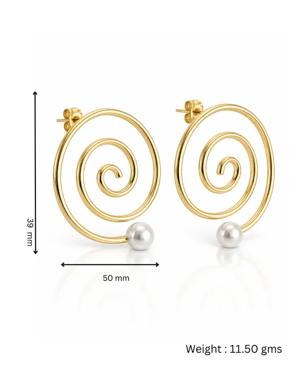 Gold_Stainless_Steel_Spiral_Pearl-Tip_Hoop_Earrings_For_Women
