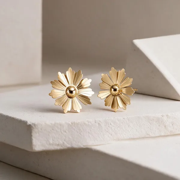 Gold_Stainless_Steel_Daisy_Stud_Earrings_For_Women