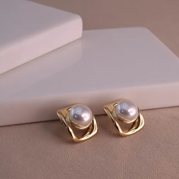 Gold_Stainless_Steel_Pearl_Accent_Earrings_For_Women