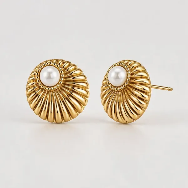 Gold_Stainless_Steel_Shell_Earrings_For_Women