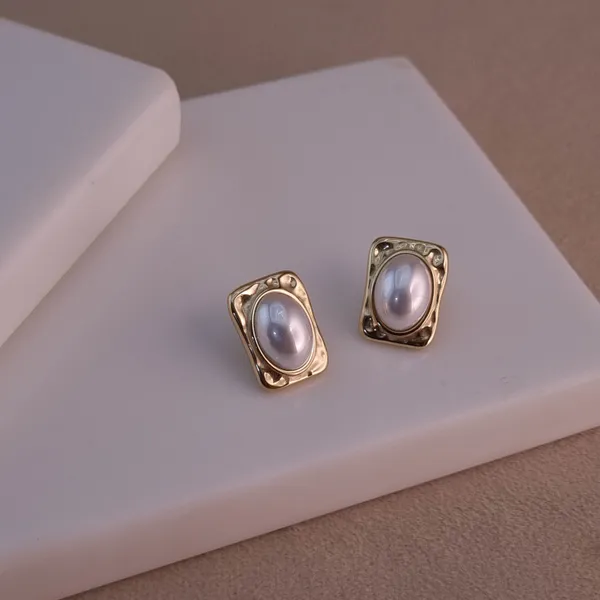 Gold_Stainless_Steel_Halo_Pearl_Square_Earrings_For_Women