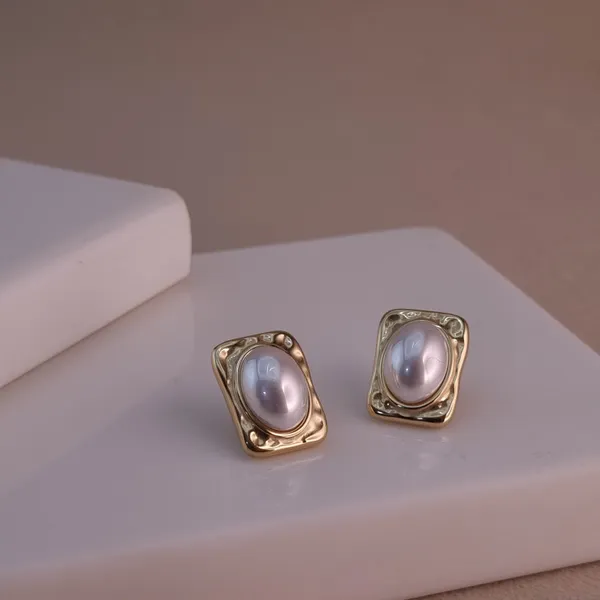 Gold_Stainless_Steel_Halo_Pearl_Square_Earrings_For_Women