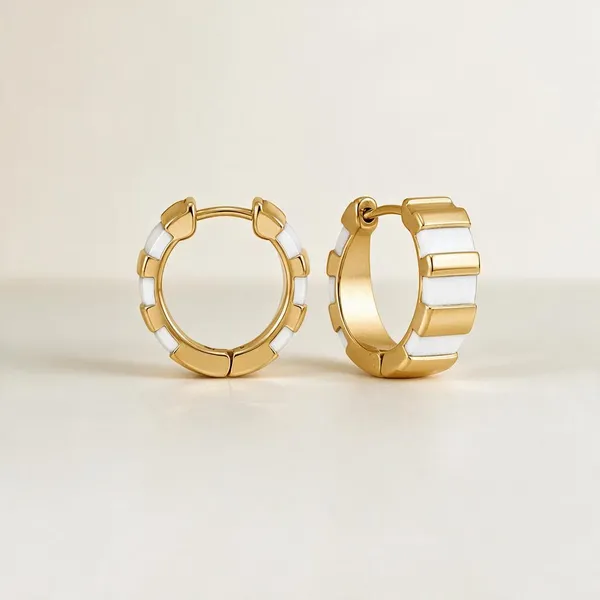 Gold_Stainless_Steel_Ribbon_Inlay_Huggie_Earrings_For_Women