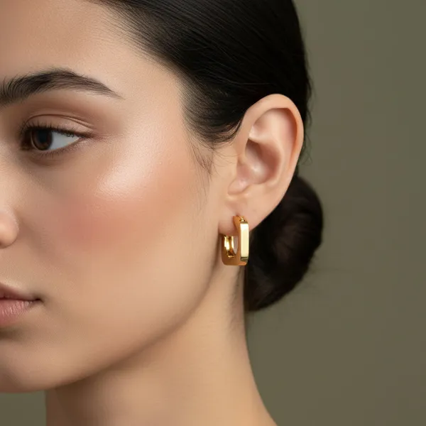 Gold_Stainless_Steel_Linear_Quadra_Huggie_Earrings_For_Women