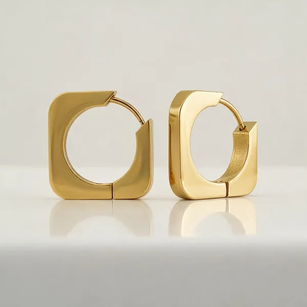 Gold_Stainless_Steel_Linear_Quadra_Huggie_Earrings_For_Women