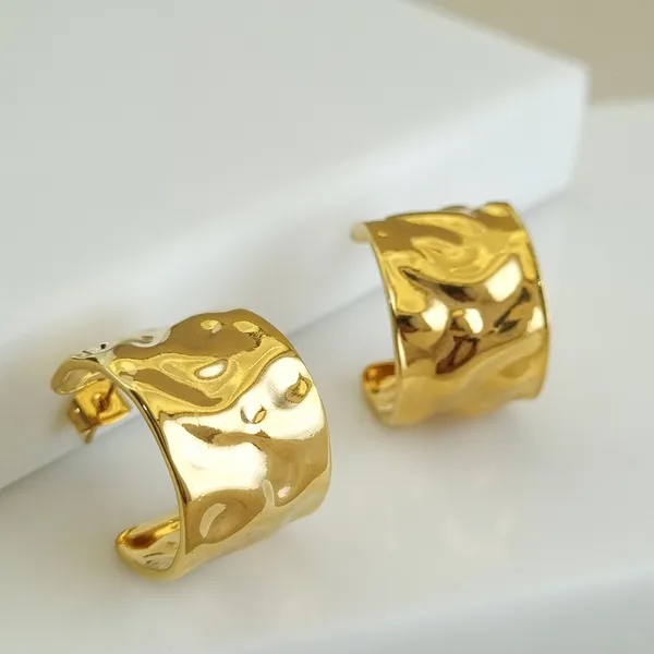 Gold_Stainless_Steel_Hammered_Cuff_Stud_Earrings_For_Women