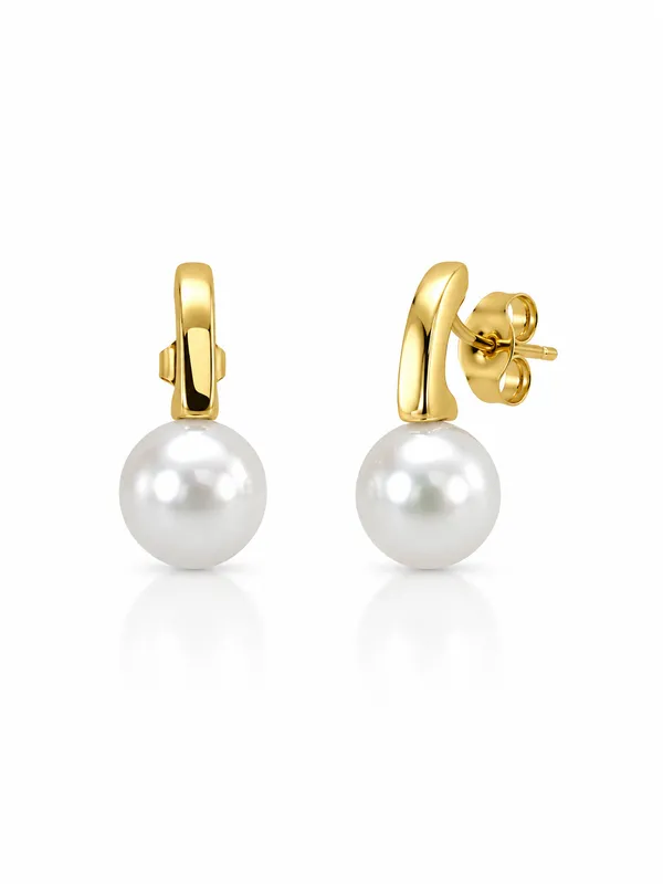 Gold_Stainless_Steel_Pearl_Drop_Huggie_Earrings_For_Women