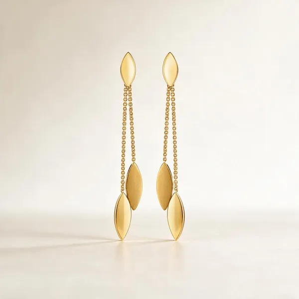 Gold_Stainless_Steel_Marquise_Drop_Chain_Threader_Earrings_For_Women