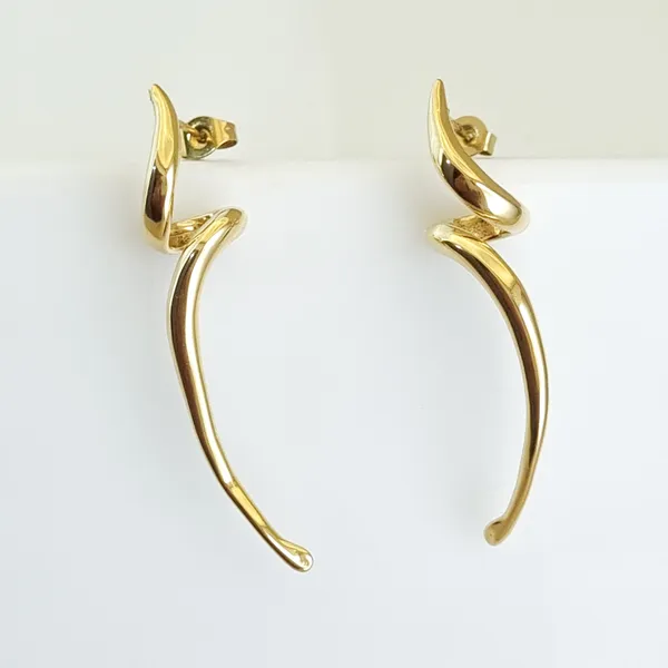 Gold_Stainless_Steel_Molten_Abstract_Flare_Earrings_For_Women