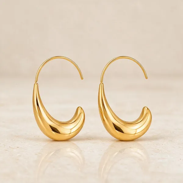 Gold_Stainless_Steel_Crescent_Tapered_Hoop_Earrings_For_Women