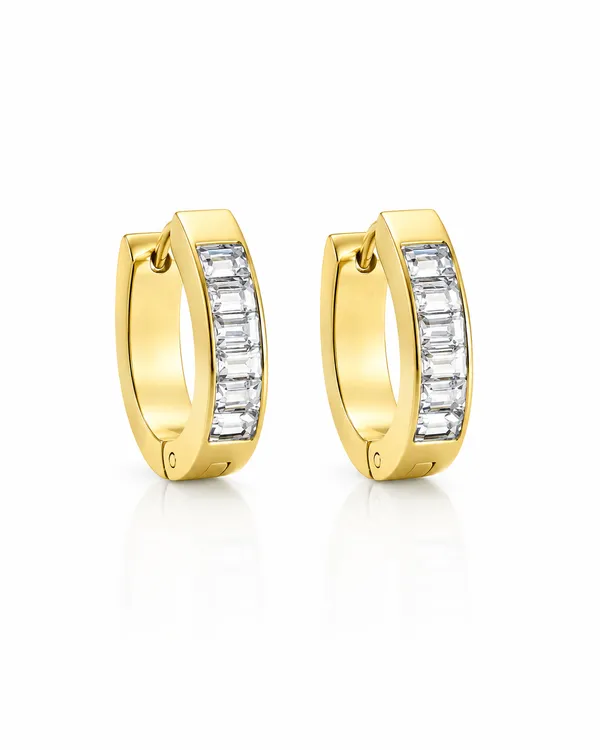 Gold_Stainless_Steel_Baguette_Inlay_Huggie_Earrings_For_Women