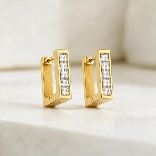 Gold_Stainless_Steel_Baguette_Vertical_Stud_Earrings_For_Women