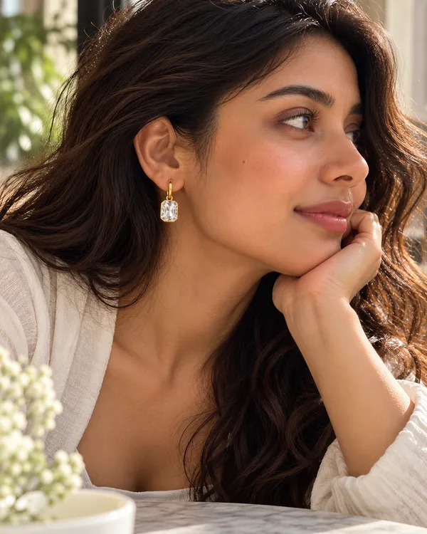 Octagon_CZ_Bezel_Huggie_Charm_Earrings