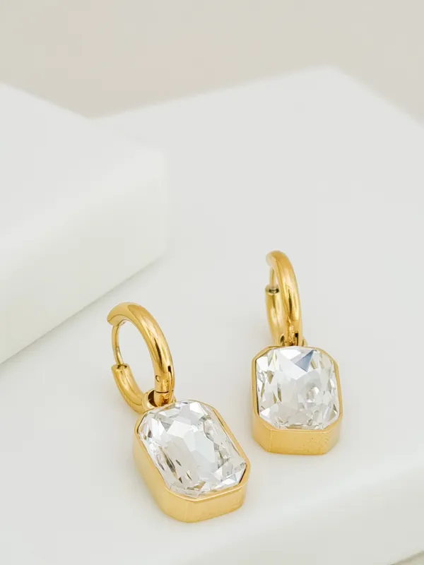 Octagon_CZ_Bezel_Huggie_Charm_Earrings