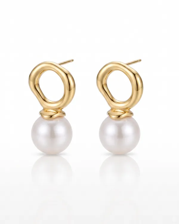 Organic_Circle_Pearl_Drop_Earrings