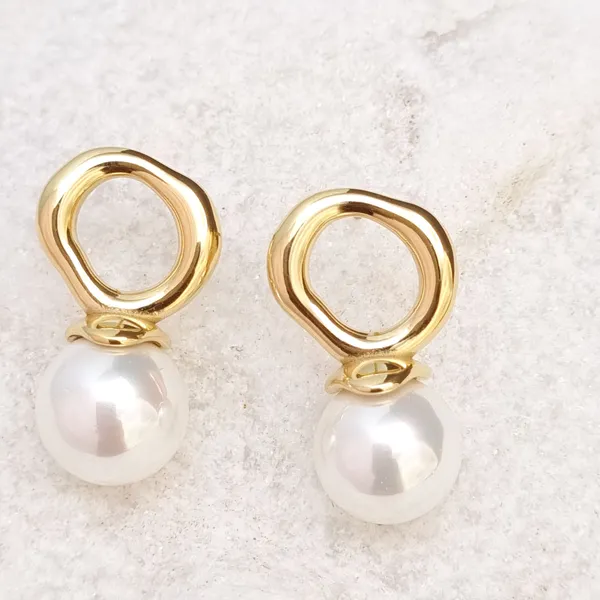 Gold_Stainless_Steel_Organic_Circle_Pearl_Drop_Earrings_For_Women