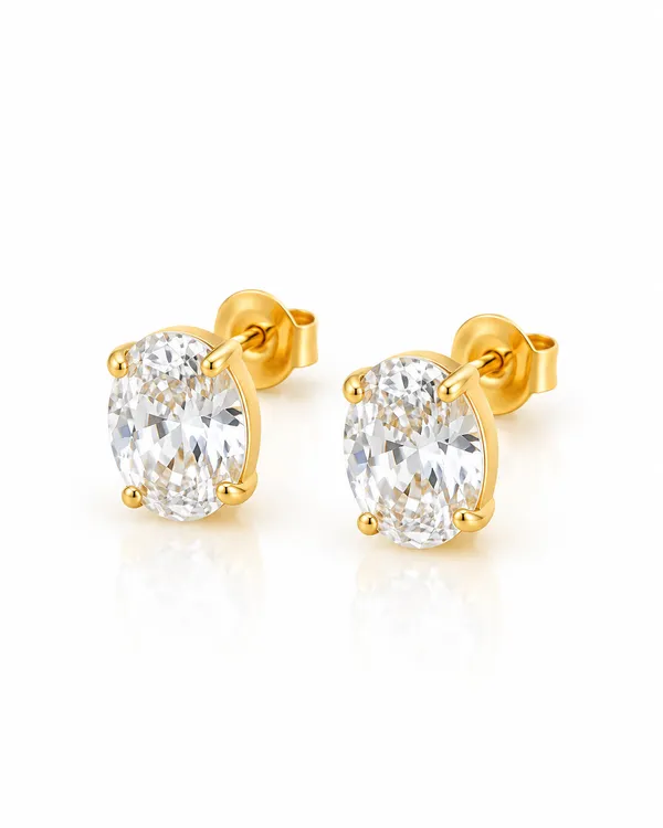 Oval_CZ_Four-Prong_Solitaire_Stud_Earrings